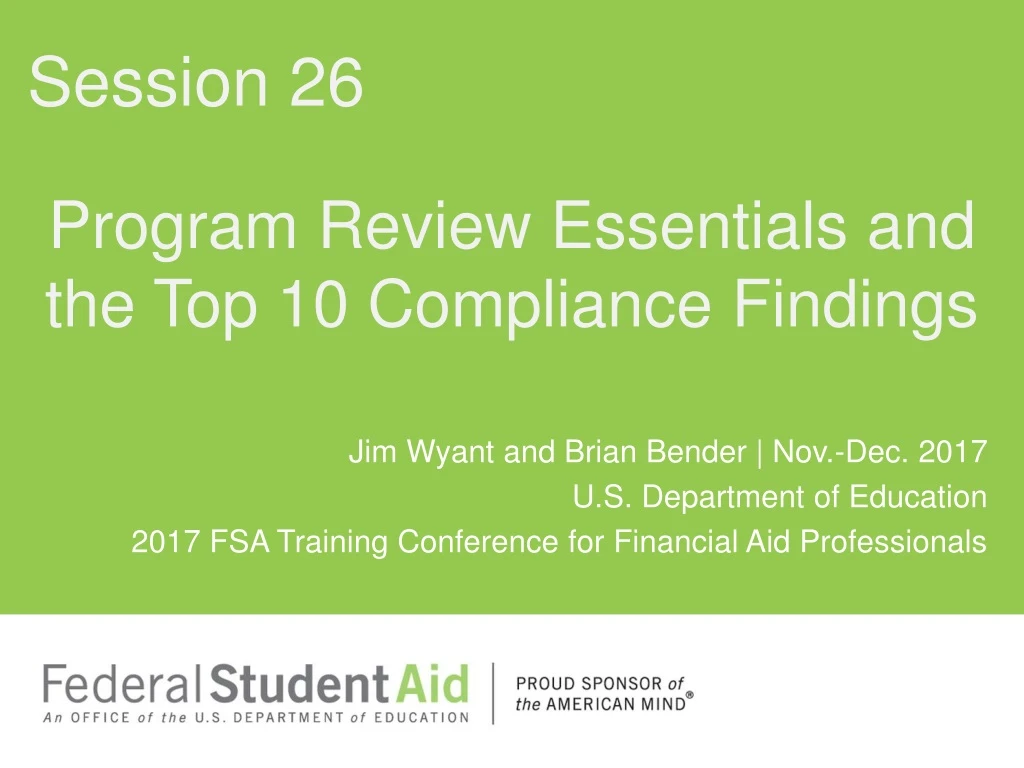 program review essentials and the top 10 compliance findings