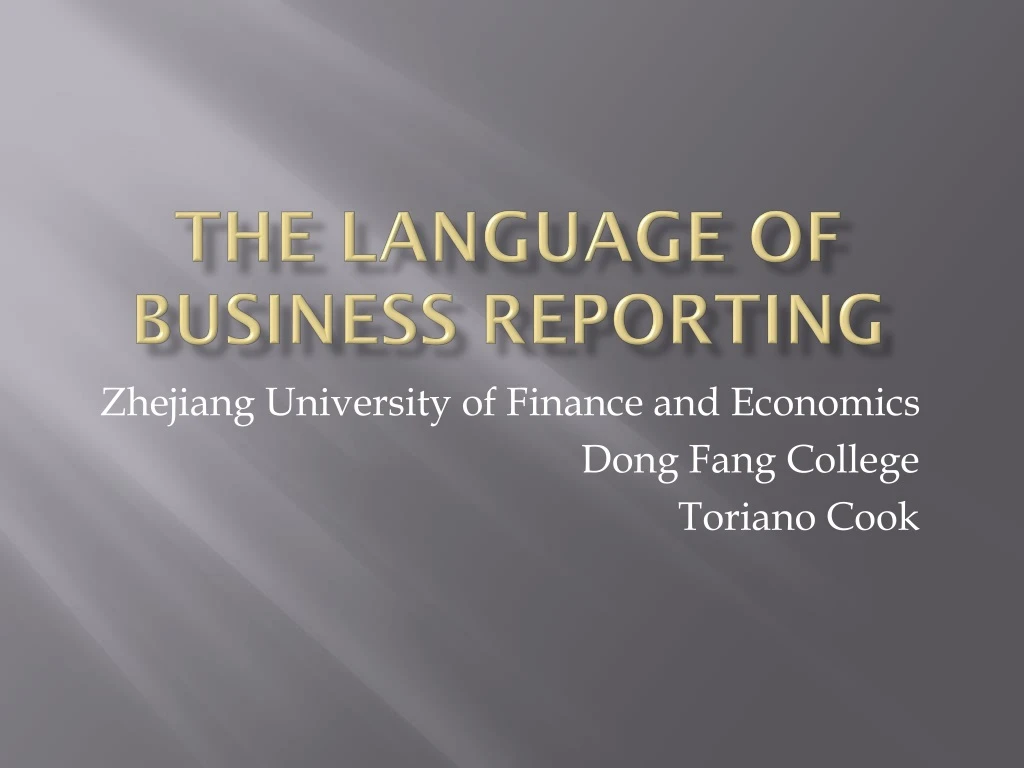 the language of business reporting