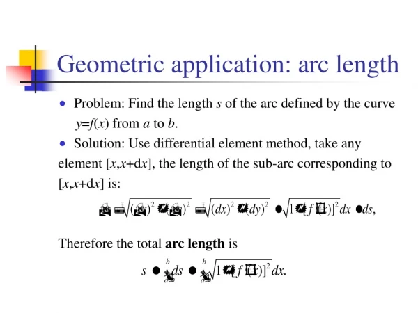 Geometric application: arc length