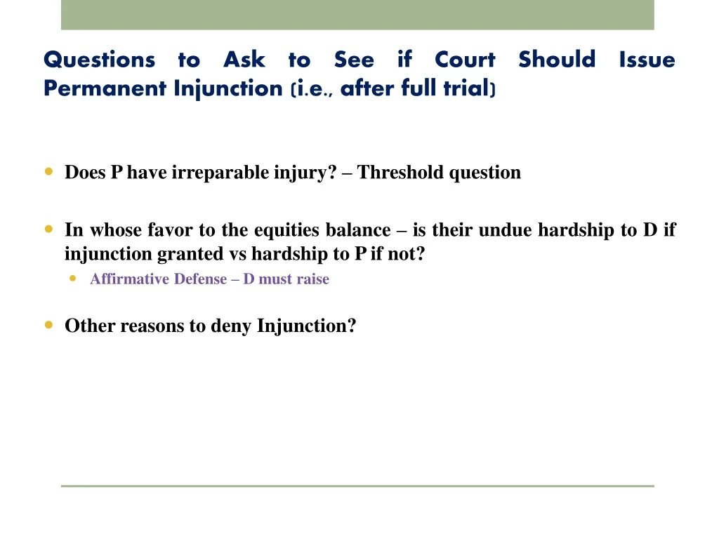 questions to ask to see if court should issue