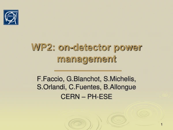 WP2: on-detector power management