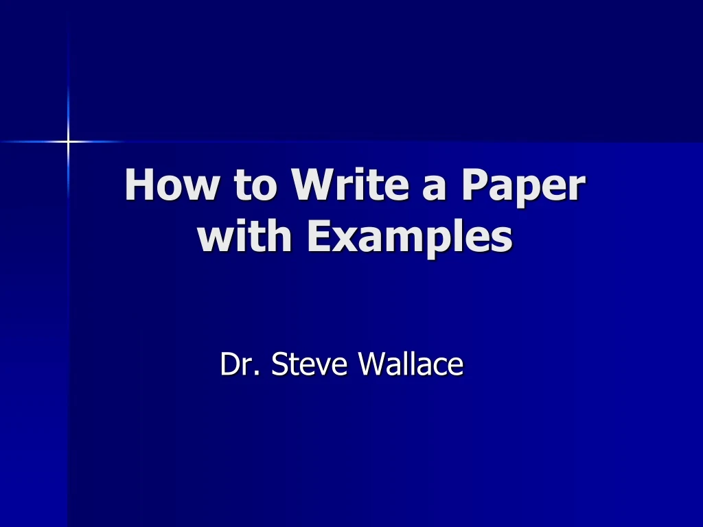 how to write a paper with examples