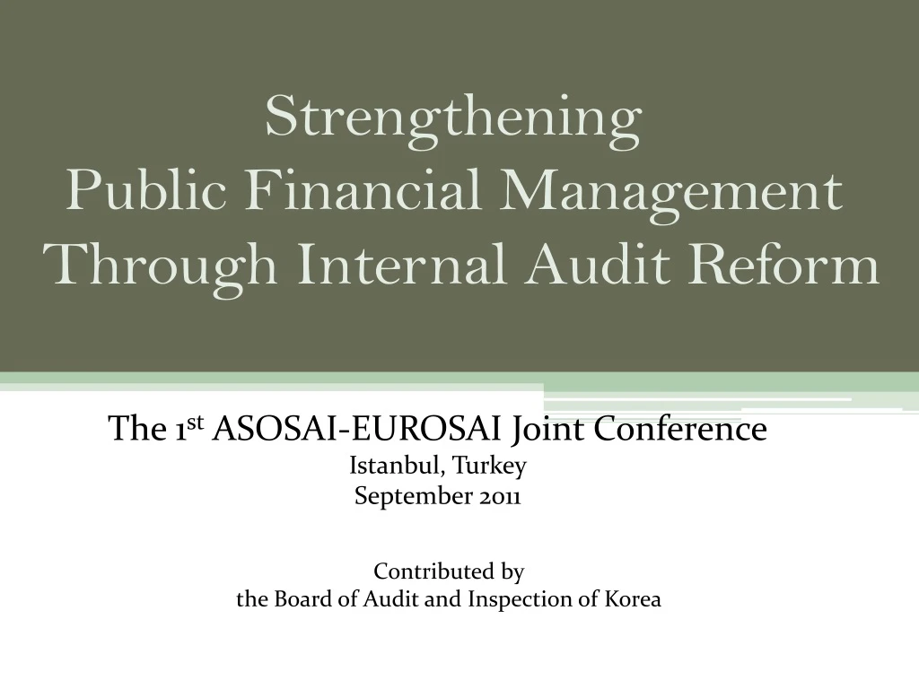 strengthening public financial management through