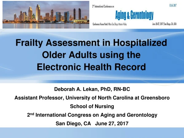 Frailty Assessment in Hospitalized Older Adults using the  Electronic Health Record