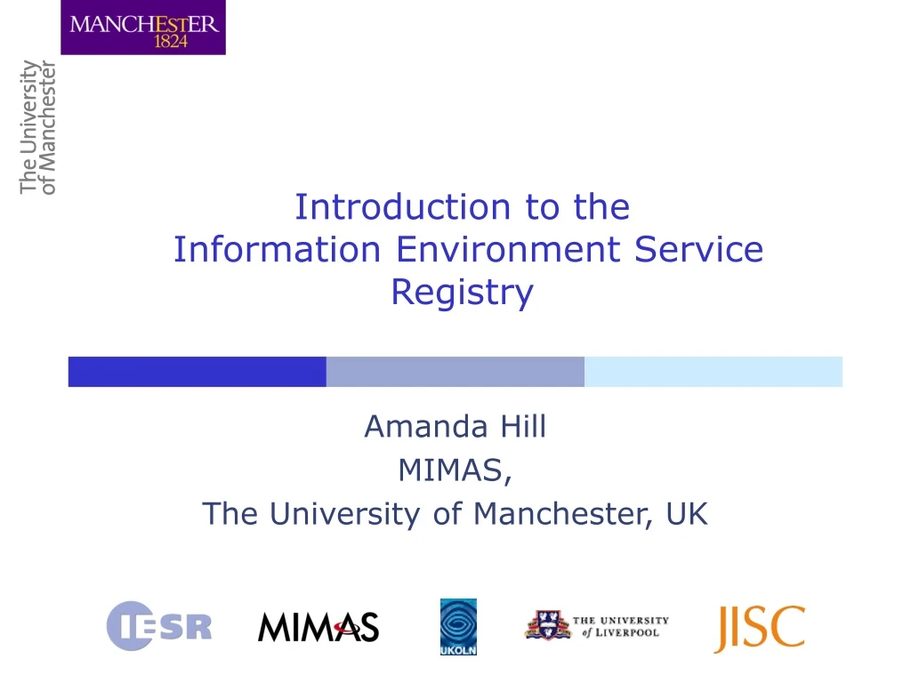 introduction to the information environment service registry