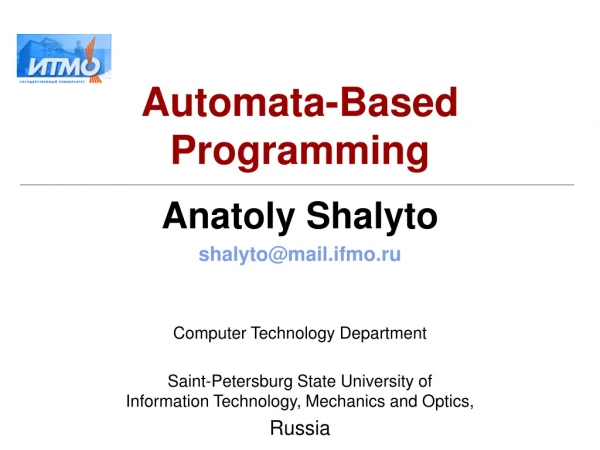 Automata-Based Programming