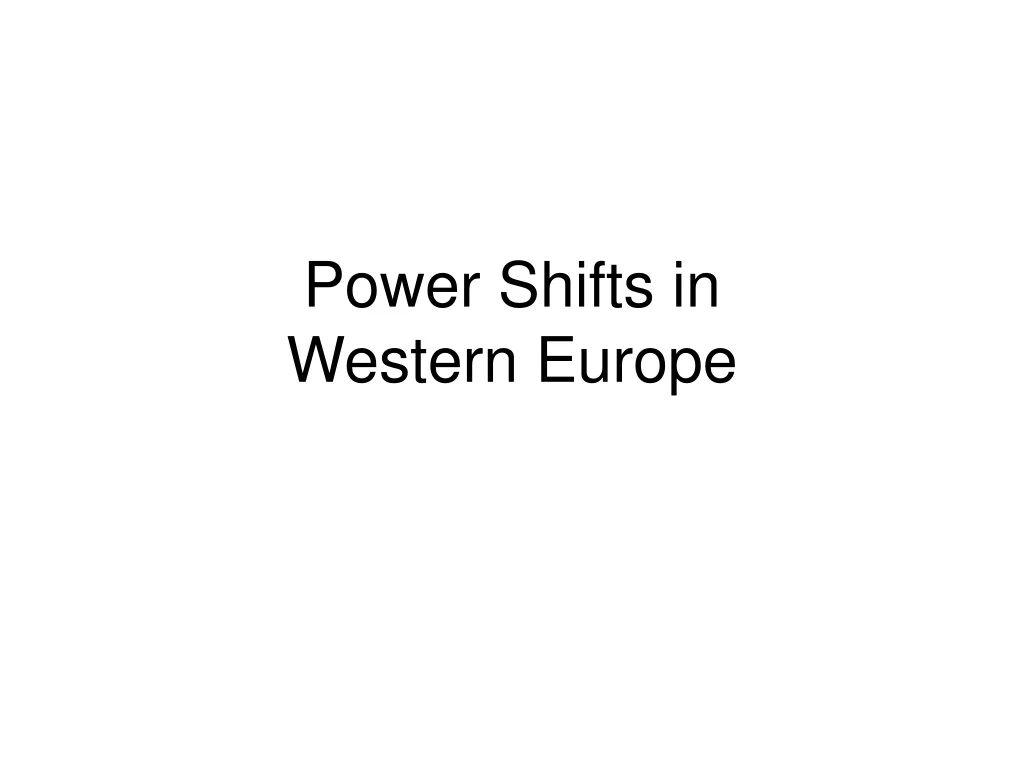 power shifts in western europe