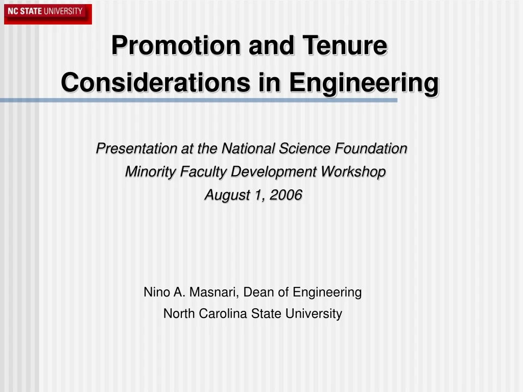 promotion and tenure considerations