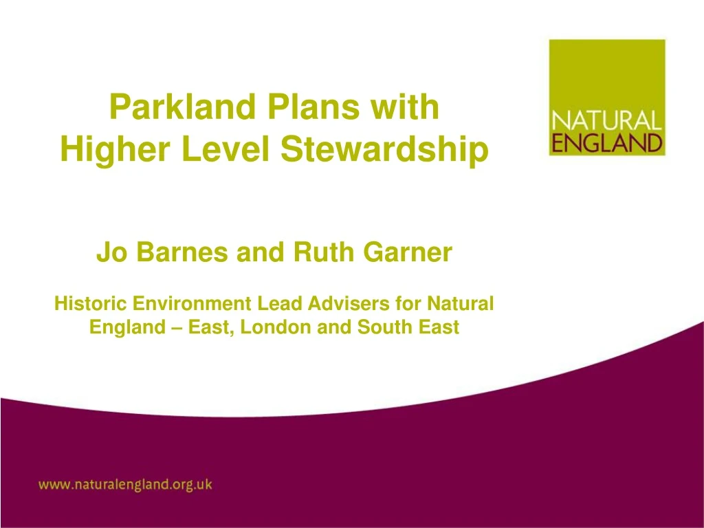 parkland plans with higher level stewardship