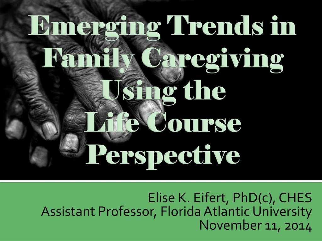 elise k eifert phd c ches assistant professor florida atlantic university november 11 2014