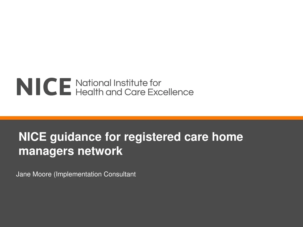 nice guidance for registered care home managers network