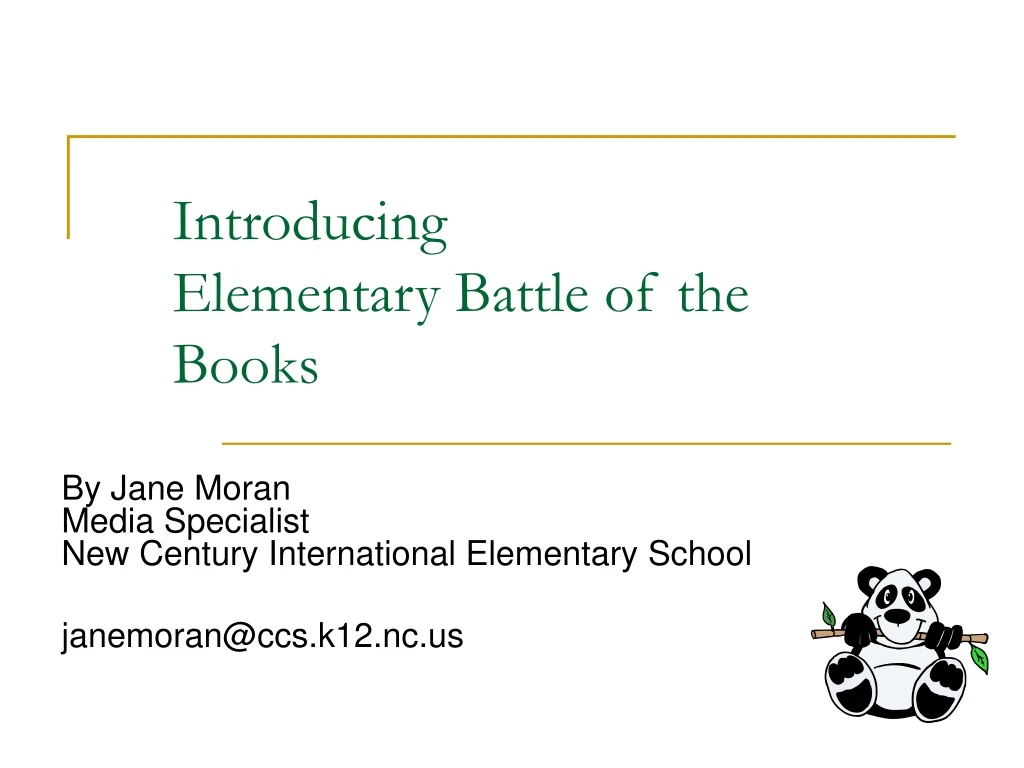 introducing elementary battle of the books