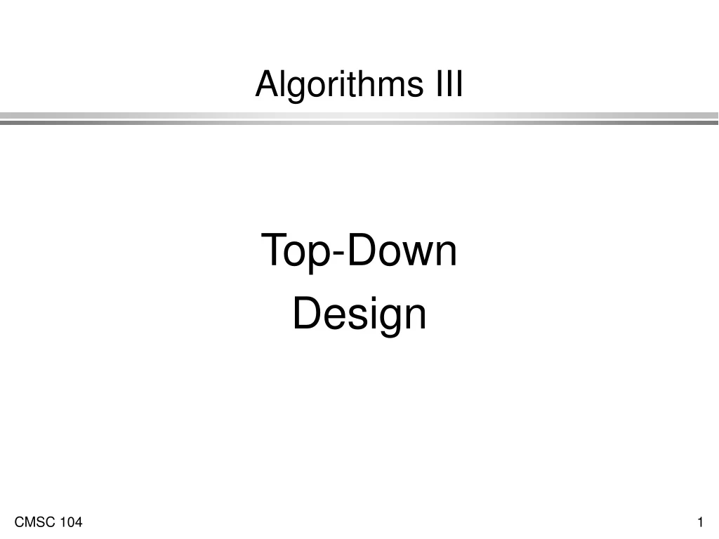 algorithms iii