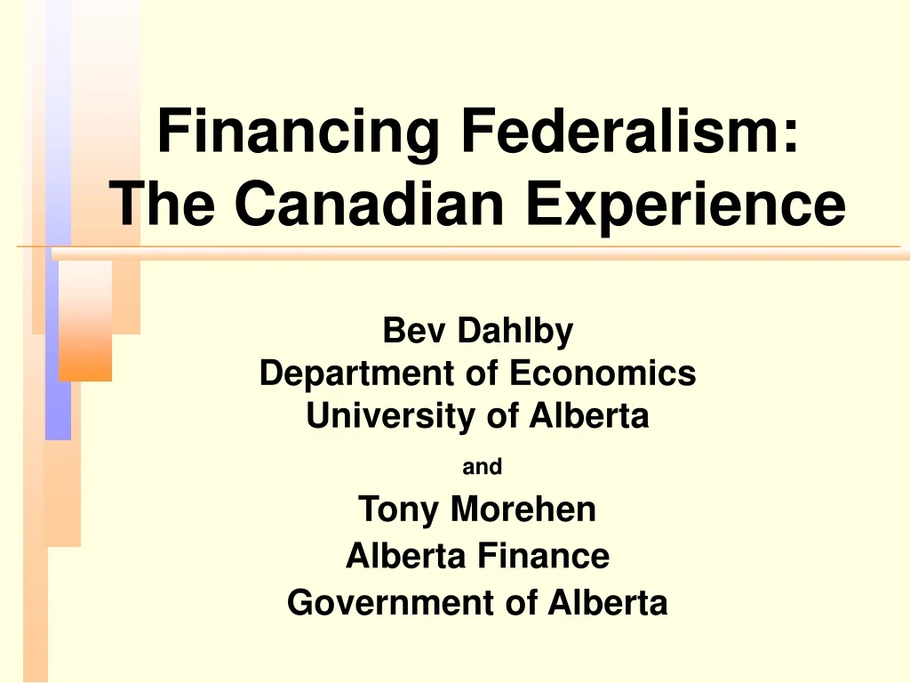 financing federalism the canadian experience