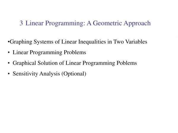 Linear Programming: A Geometric Approach