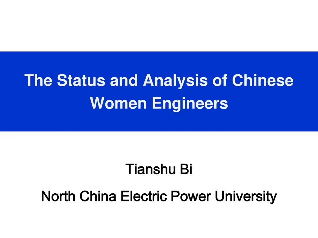 the status and analysis of chinese women engineers