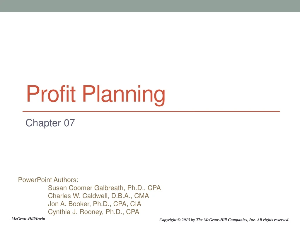 profit planning