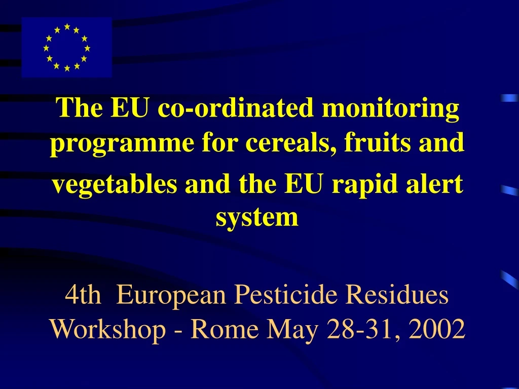 the eu co ordinated monitoring programme