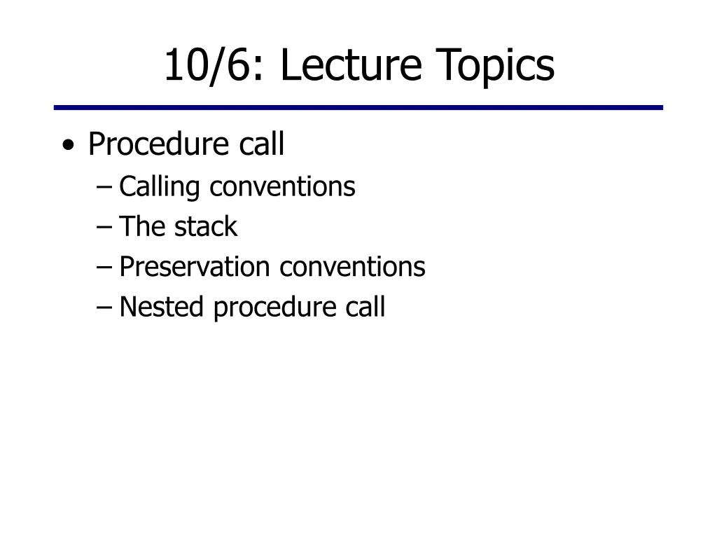 10 6 lecture topics