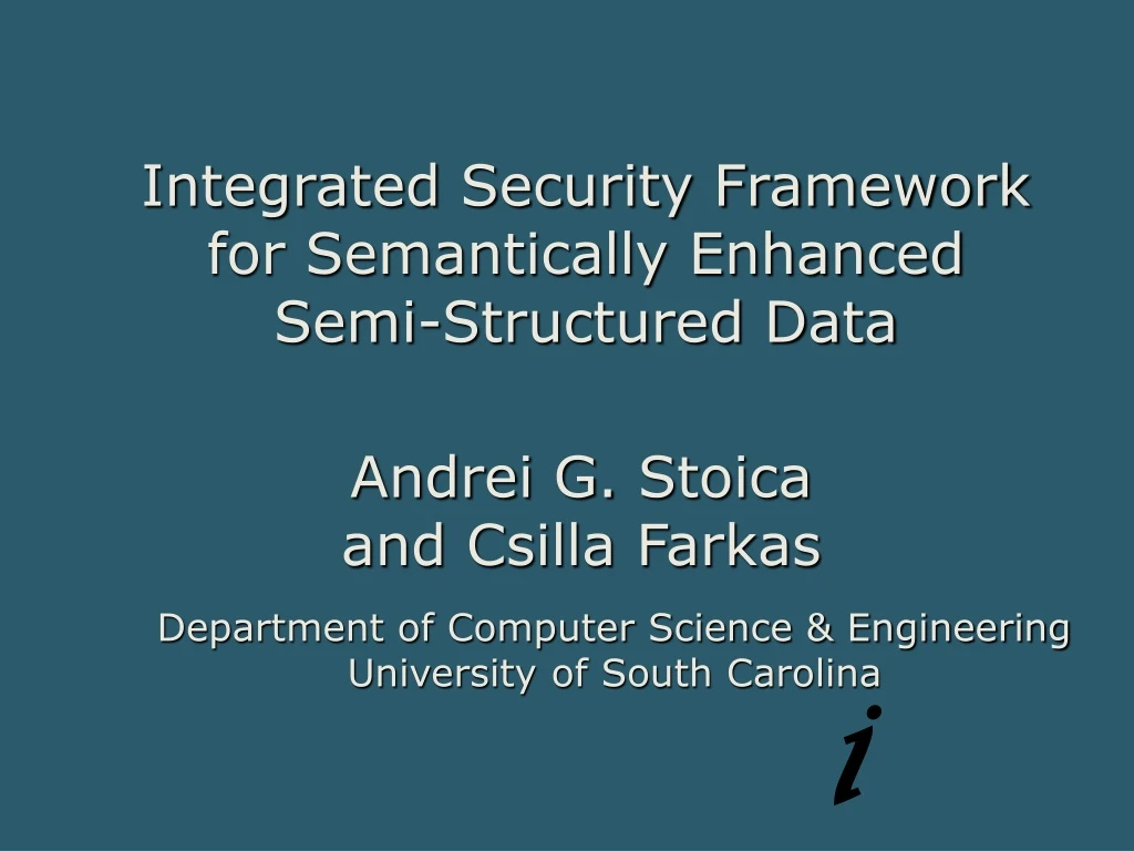 integrated security framework for semantically enhanced semi structured data