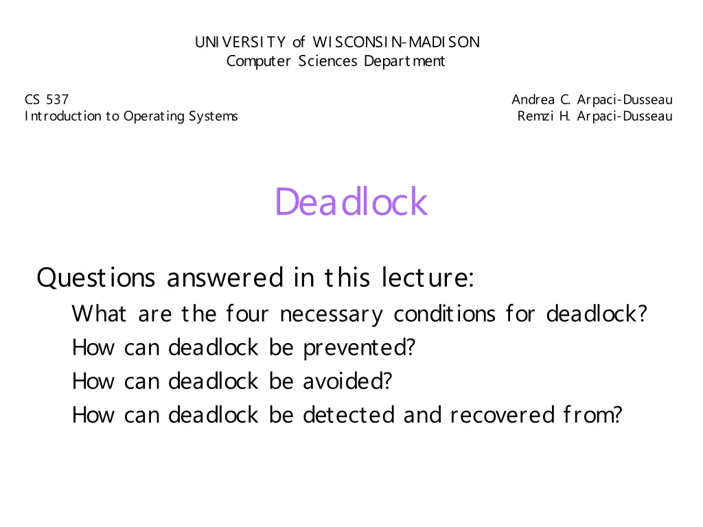 deadlock