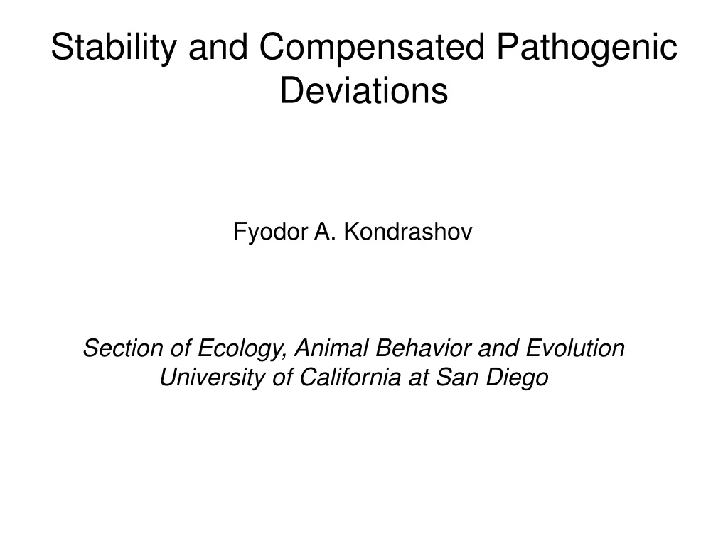 stability and compensated pathogenic deviations