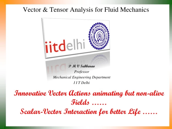 Vector &amp; Tensor Analysis for Fluid Mechanics