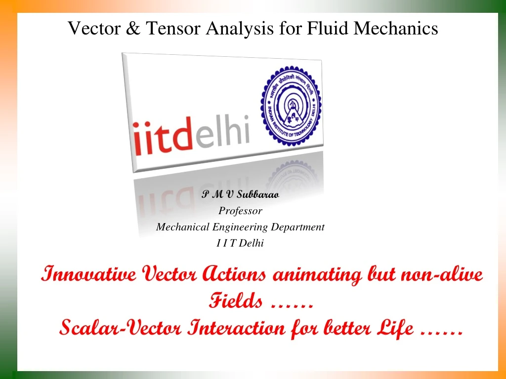 vector tensor analysis for fluid mechanics