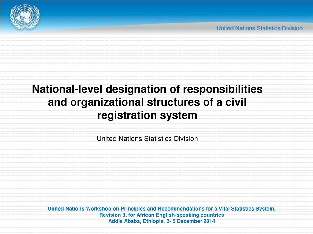 national level designation of responsibilities