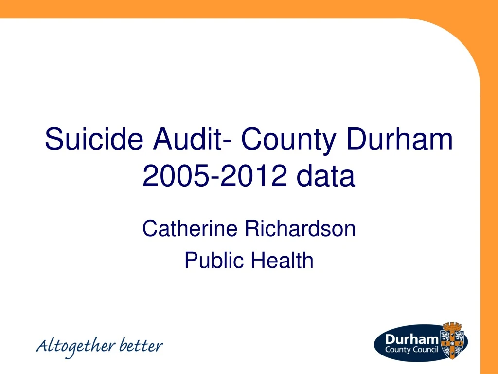 suicide audit county durham 2005 2012 data
