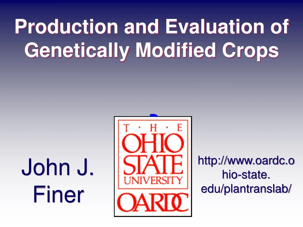 production and evaluation of genetically modified