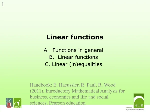 Linear functions