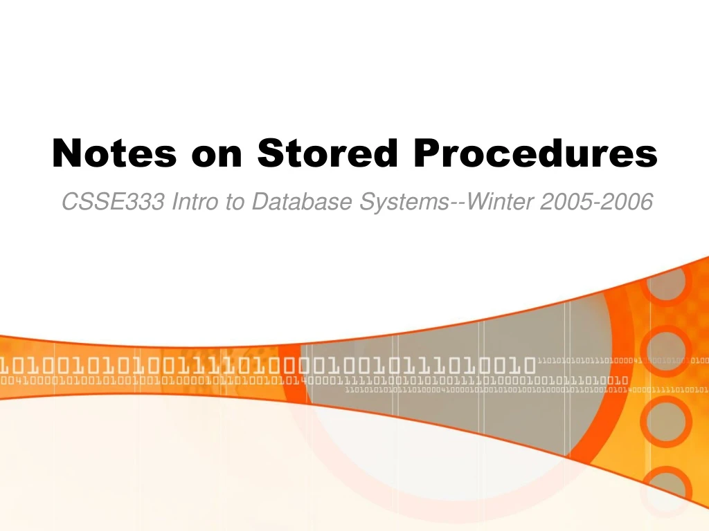 notes on stored procedures