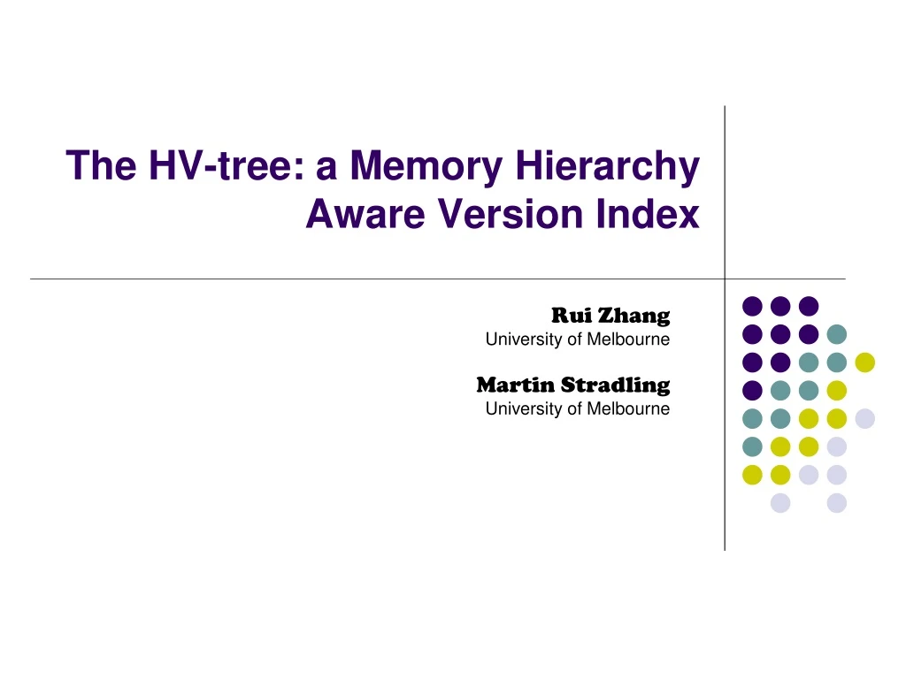 the hv tree a memory hierarchy aware version index