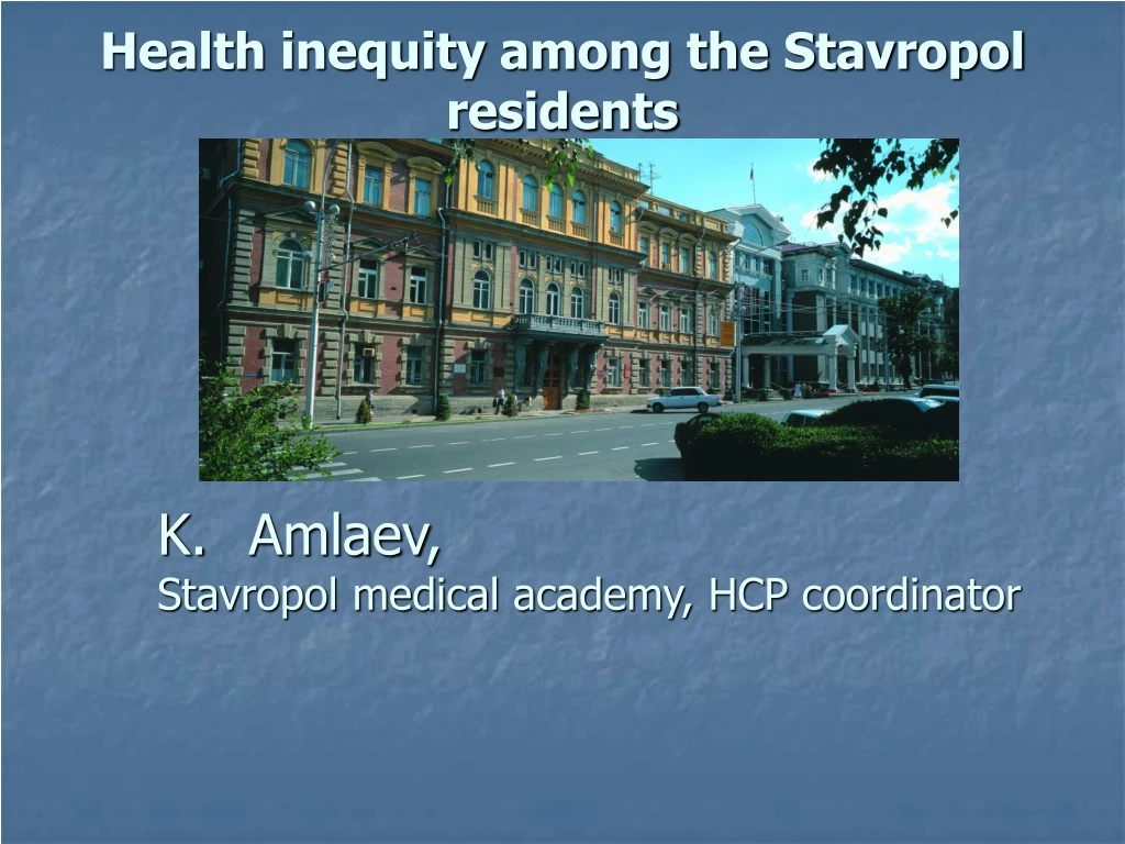 health inequity among the stavropol residents