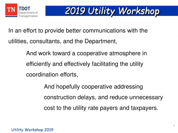 2019 Utility Workshop