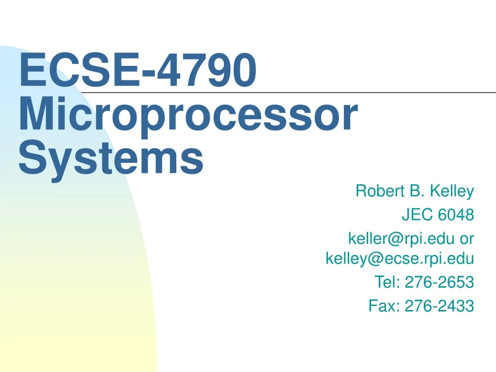 ecse 4790 microprocessor systems