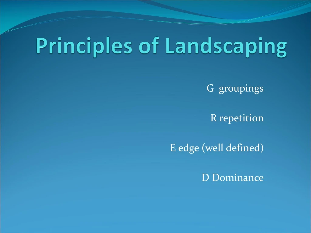 principles of landscaping