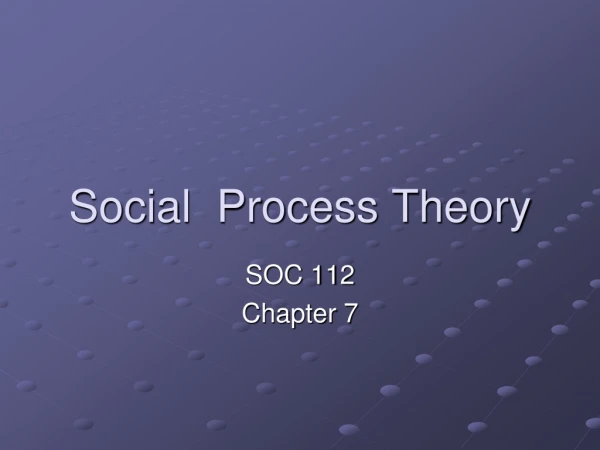 Social  Process Theory