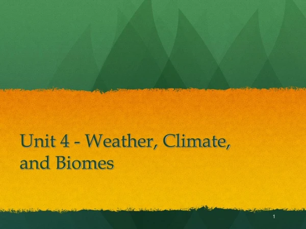 Unit 4 - Weather, Climate, and Biomes