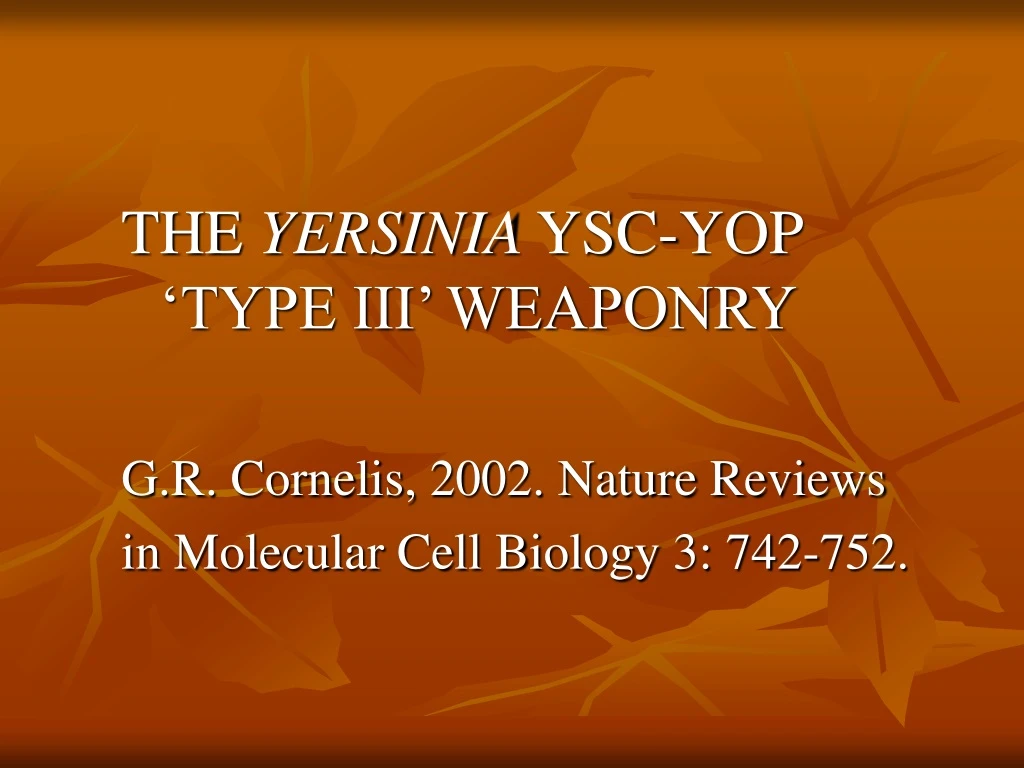 the yersinia ysc yop type iii weaponry