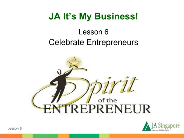 Lesson 6 Celebrate Entrepreneurs
