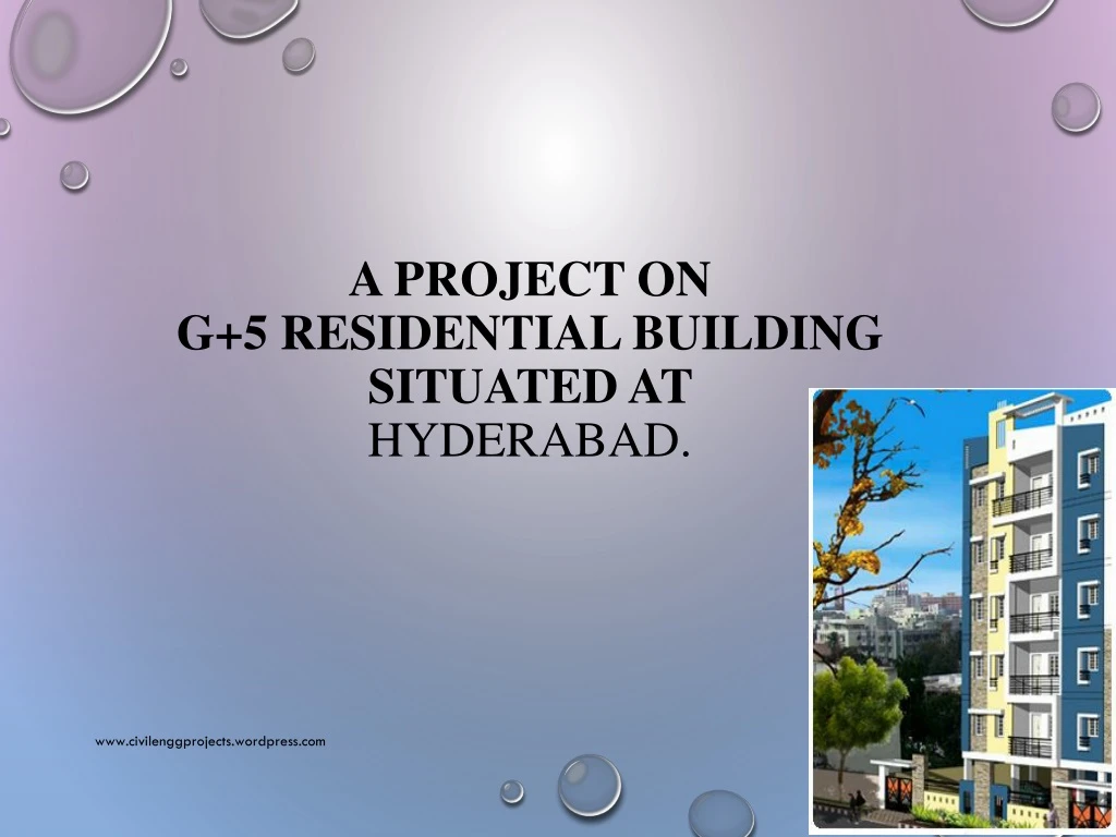 a project on g 5 residential building situated at hyderabad