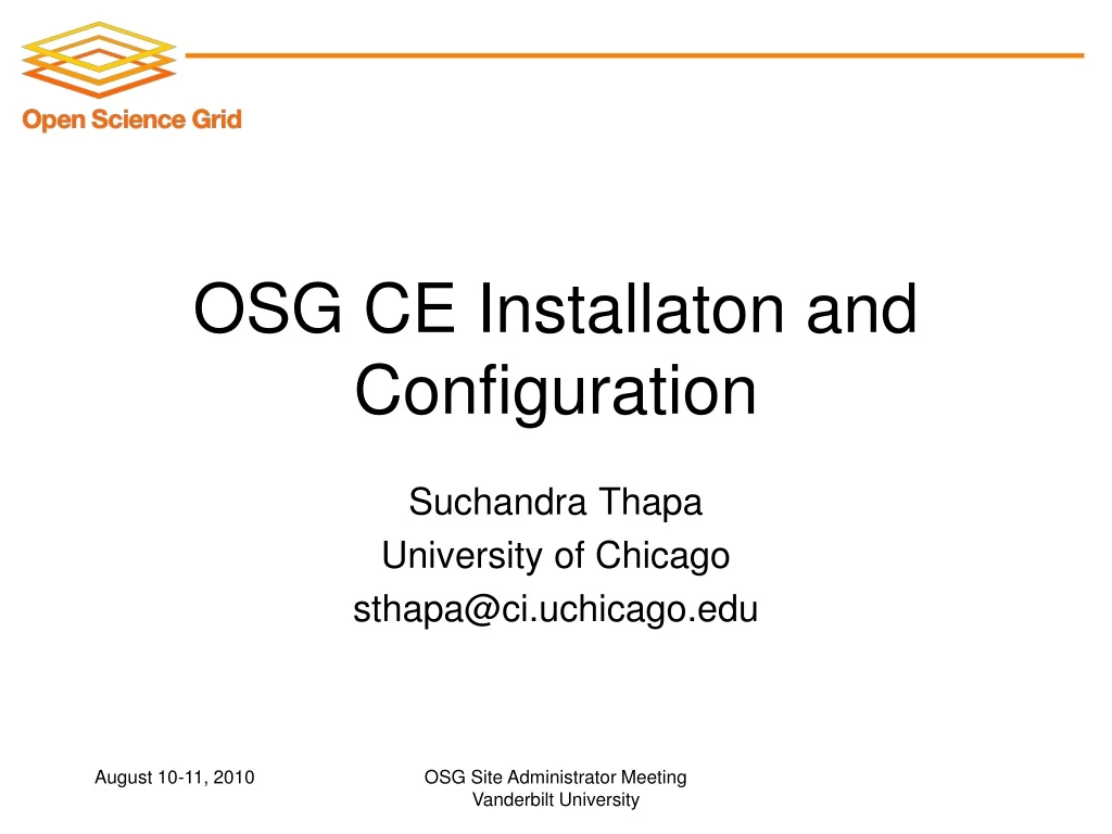 osg ce installaton and configuration