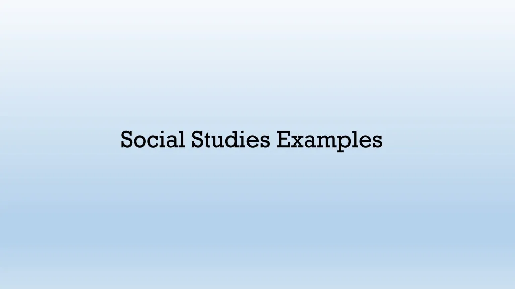 social studies examples