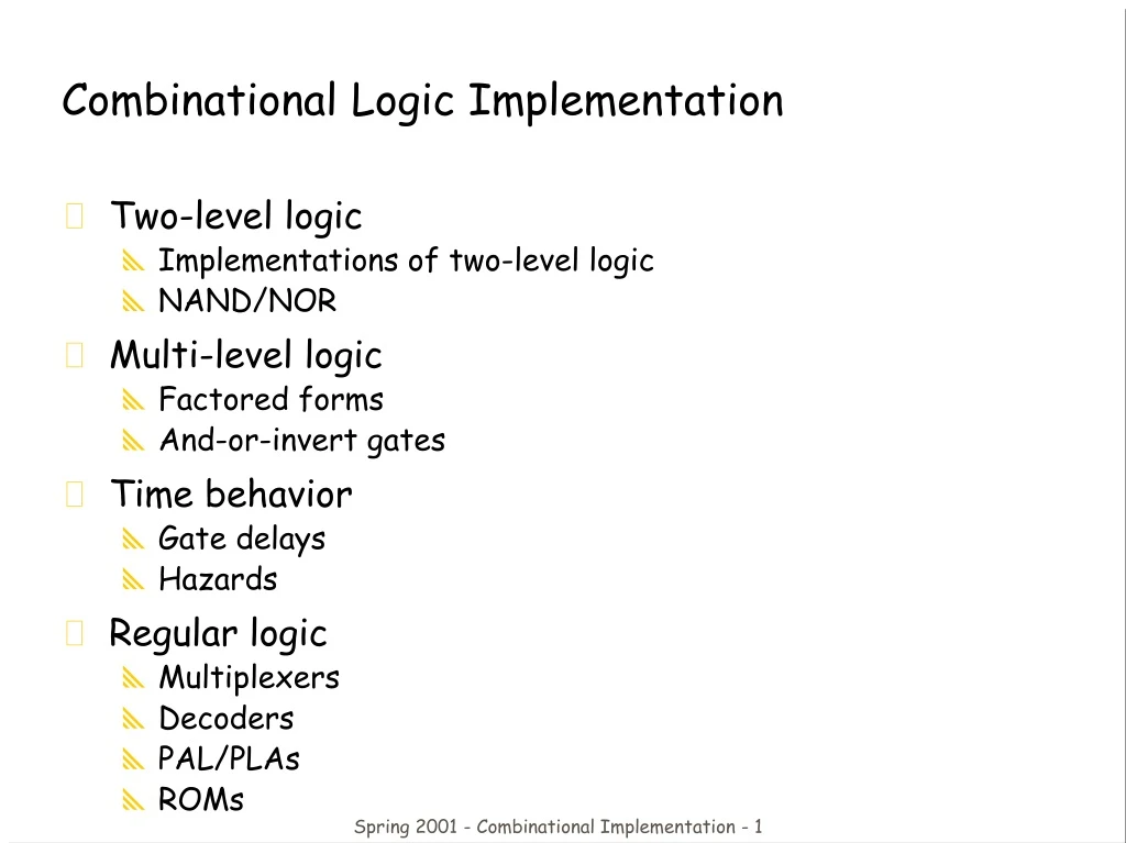 combinational logic implementation