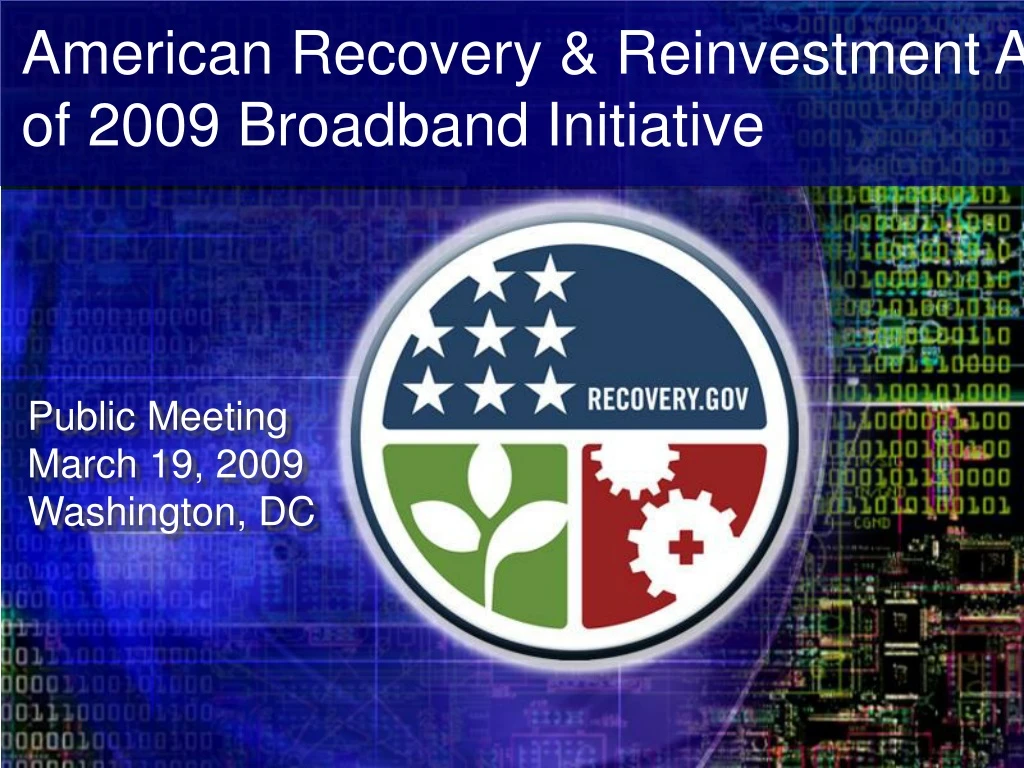 american recovery reinvestment act of 2009