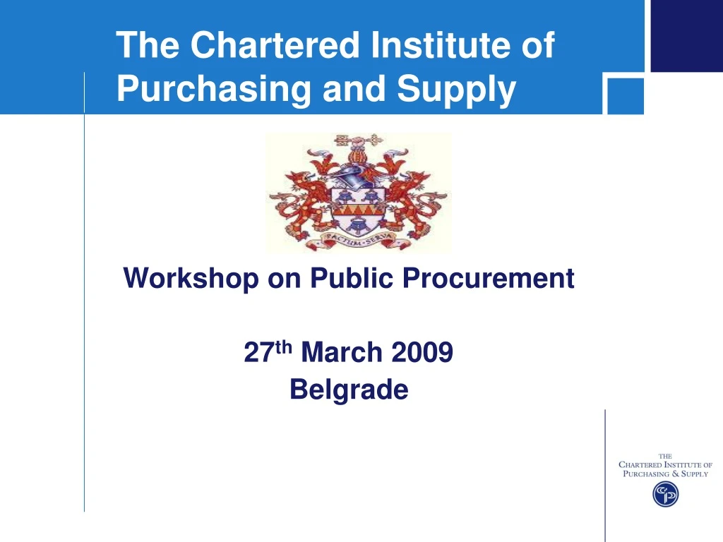 the chartered institute of purchasing and supply