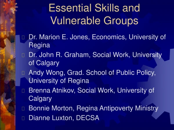 Essential Skills and Vulnerable Groups