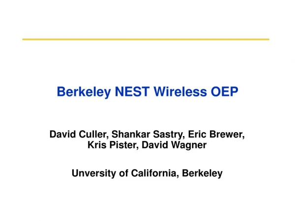 Berkeley NEST Wireless OEP